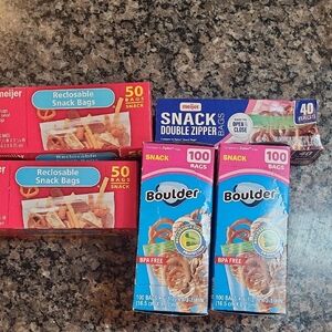 Lot of 240 total NWT reclosable Snack Bags Meijer/ Boulder Snack Bags Set